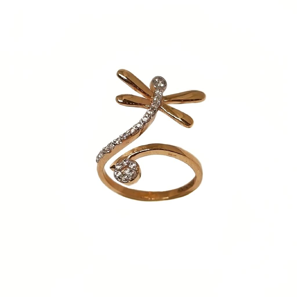 18K Rose Gold Honey Bee Designer Ri...