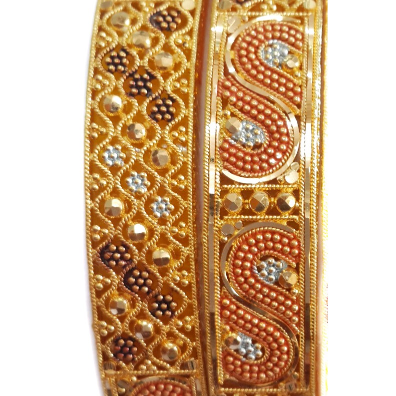 22k Gold Kalkatti Kada Bangles MGA - GP062
