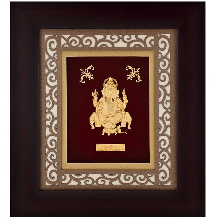 Ganpati bappa carving frame in 24k...