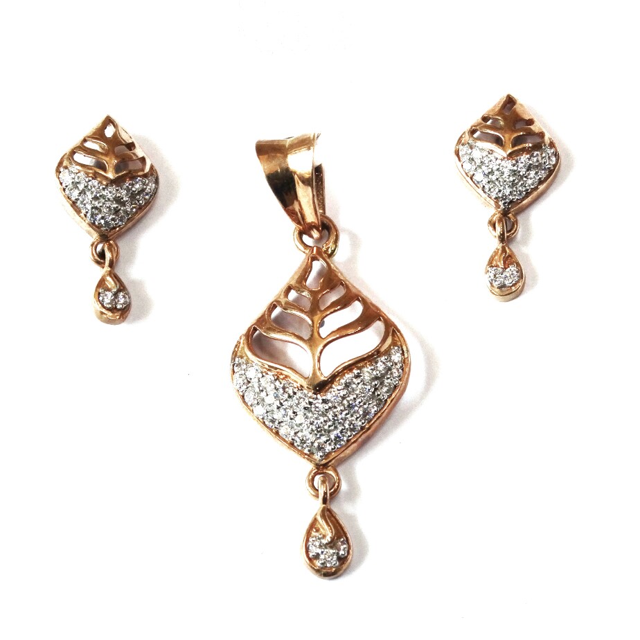 18k rose gold pendant set mga - rps...