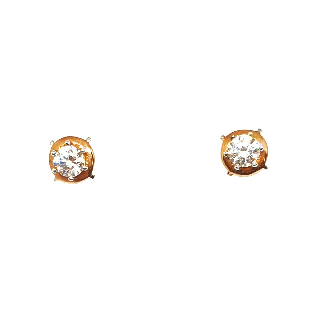 18K Rose Gold Solitaire Diamond Earrings MGA - BTG0008