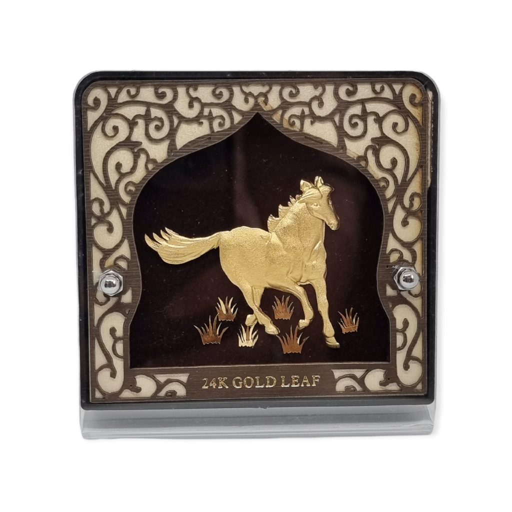 24 kt gold horse frame