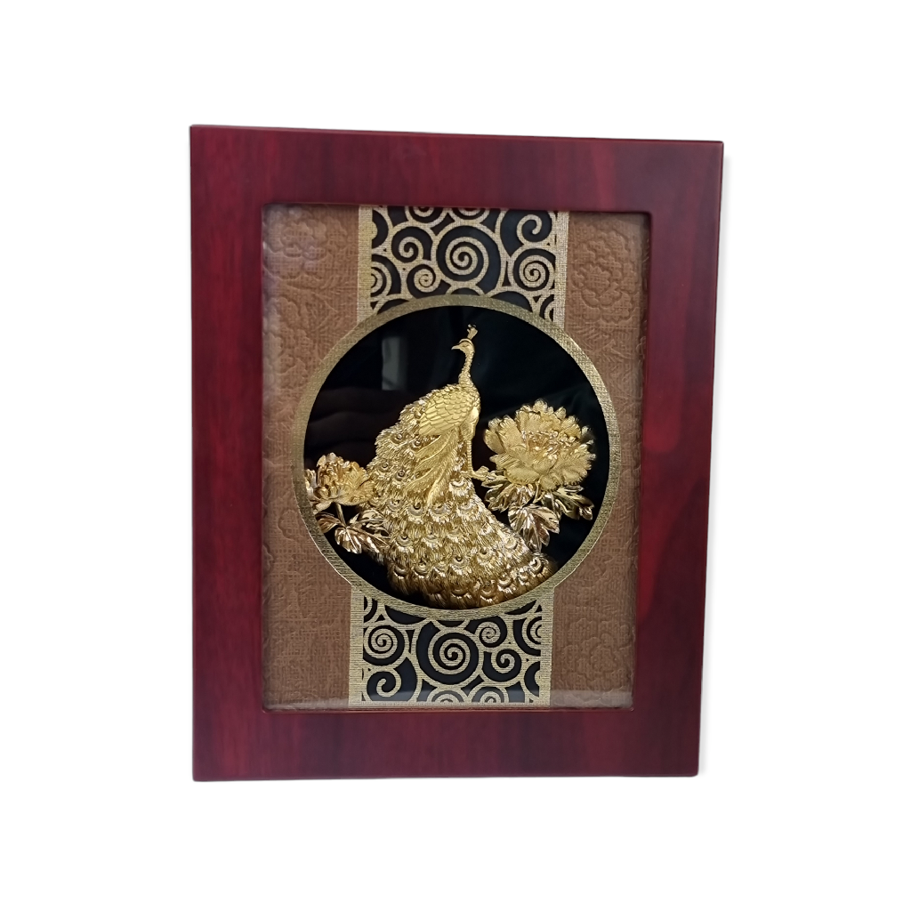 24kt gold peacock frame