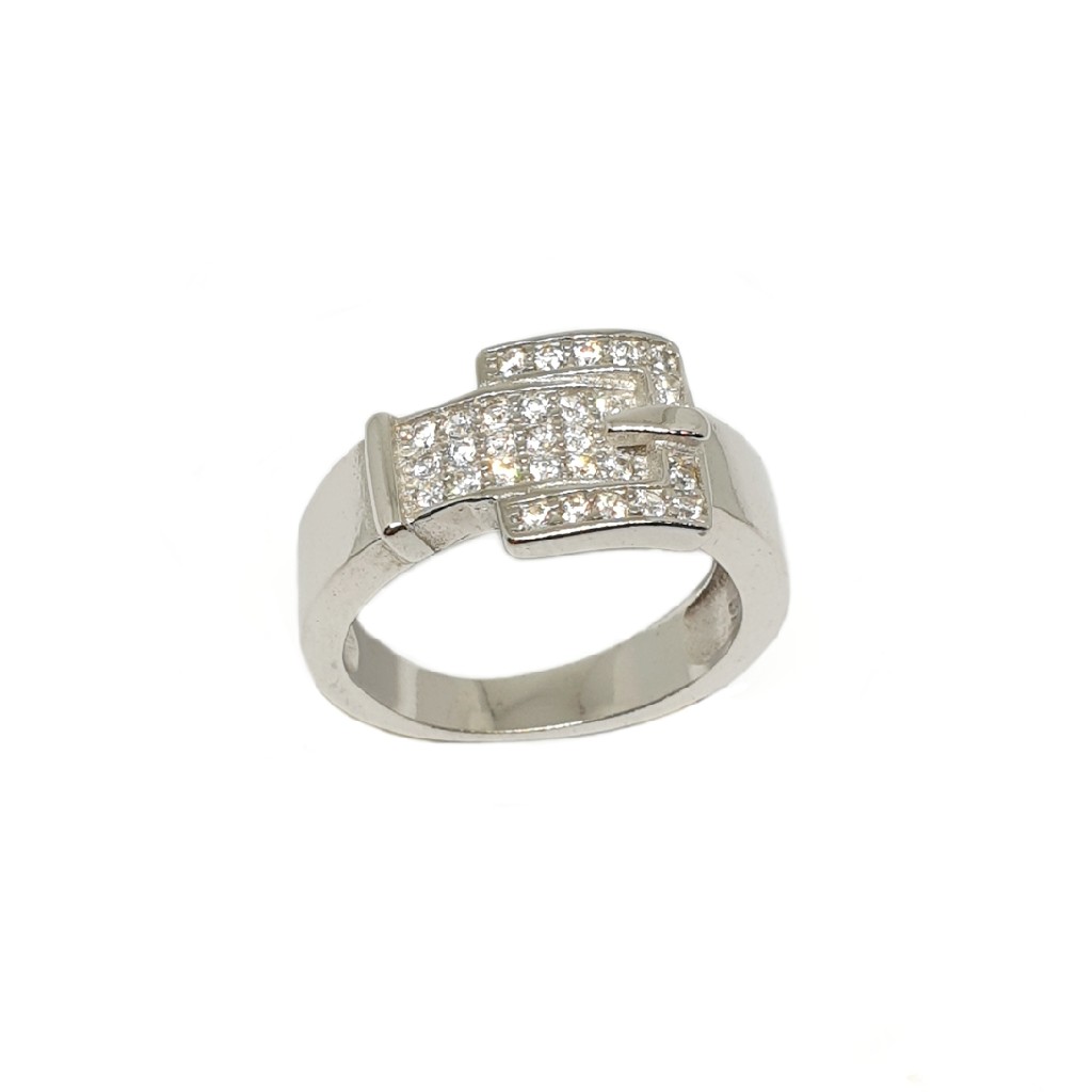 925 Sterling Silver CZ Diamond Ring...