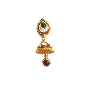 916 Gold Antique Rajwadi Necklace With jumar buti MGA - GLS077