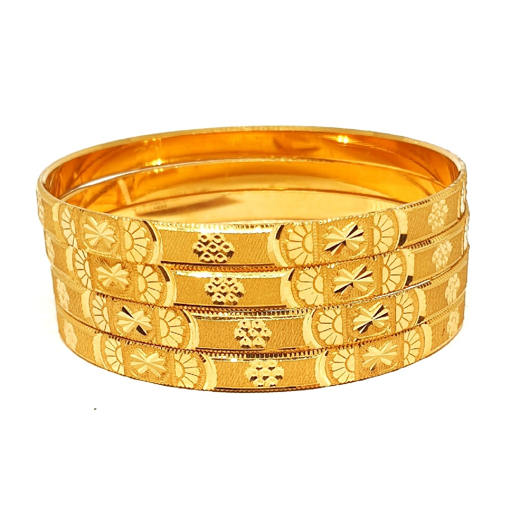 One gram gold forming plain bangles...