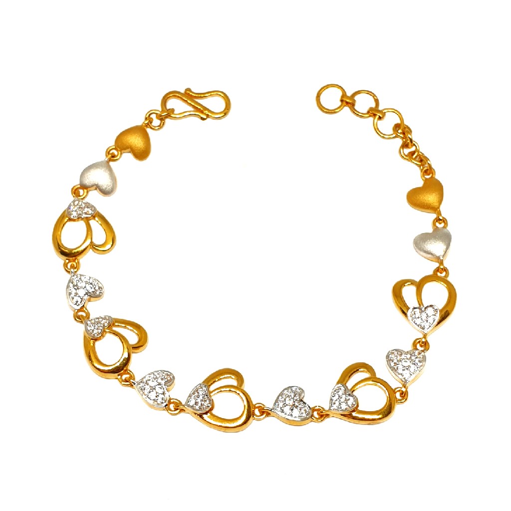 22K Gold Heart Shape Designer Brace...