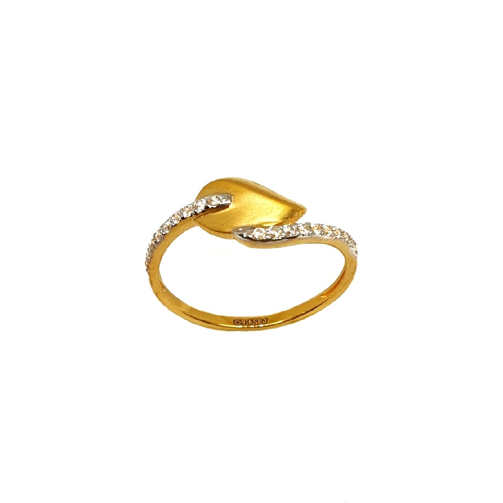 22K Gold Matte Finish Designer Ring...