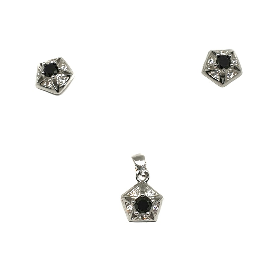 925 Sterling Silver Hexagon Shape B...