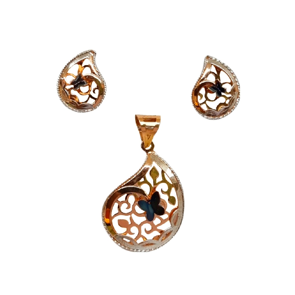 18K Rose Gold Butterfly Shape Moder...