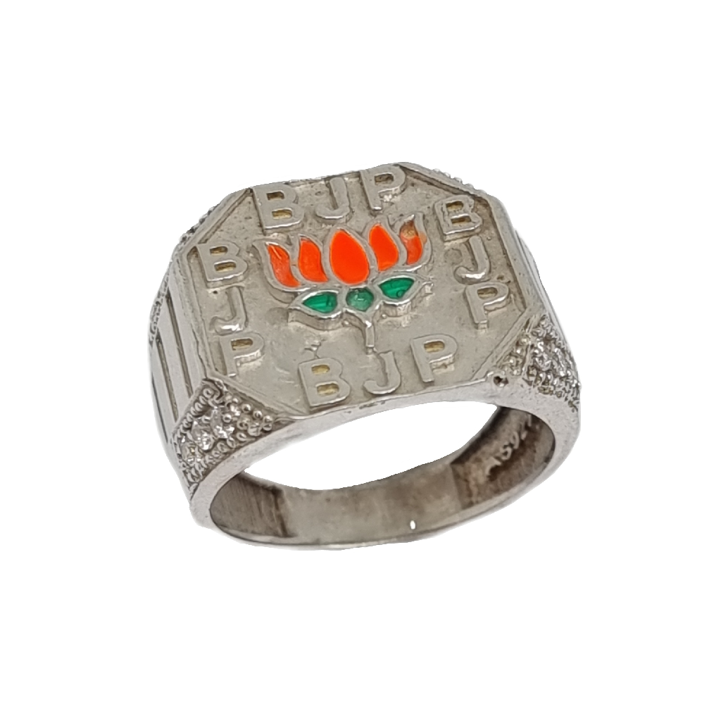 BJP Lotus Symbol Ring In 925 Sterling Silver MGA - GRS2247