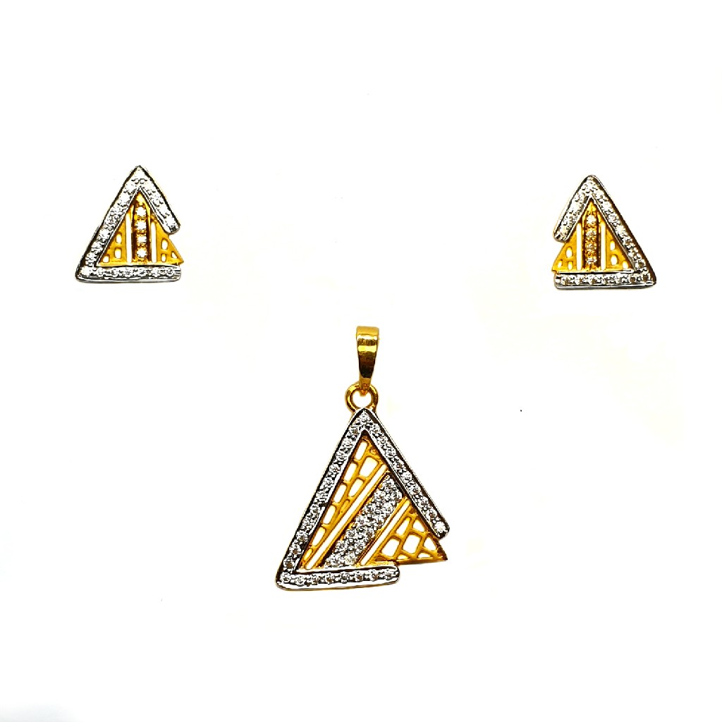 22K Gold Triangle Shaped Matte Fini...