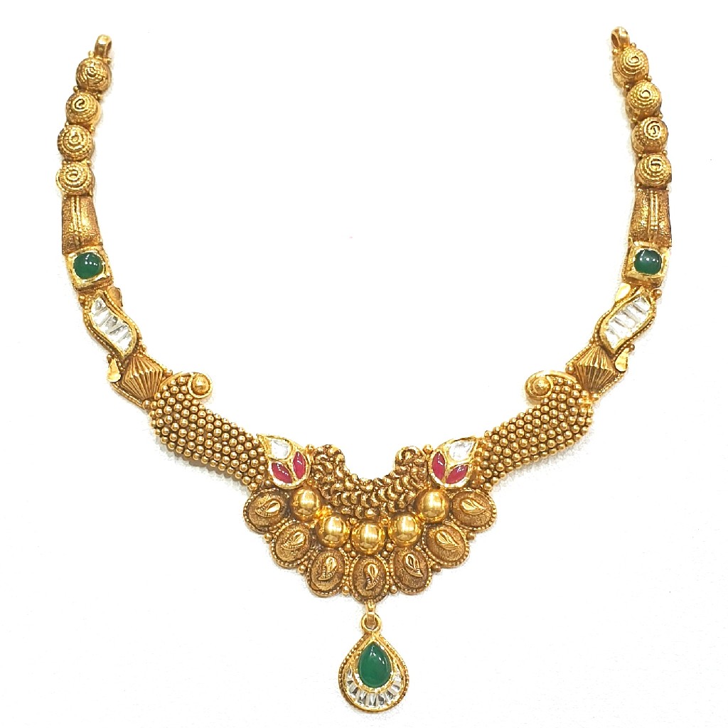 916 gold antique necklace set mga -...