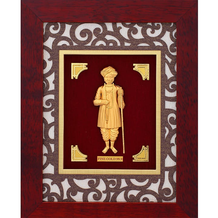 Jalaram Bapa Frame In 24K Gold Foil...