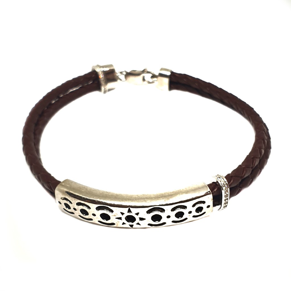 925 Sterling Silver Leather Belt Br...