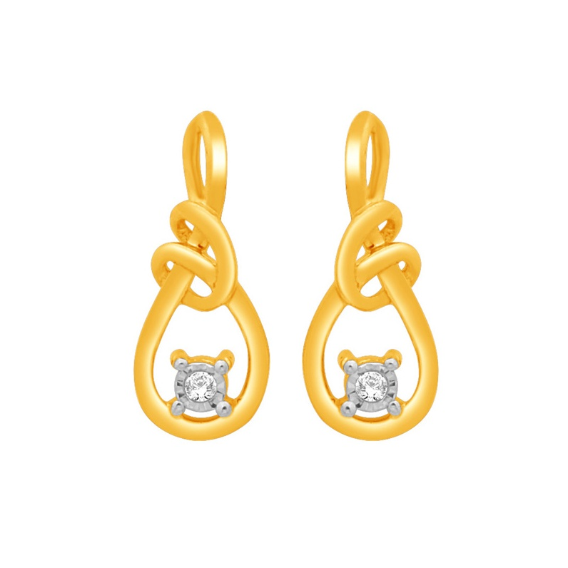 18K Gold Real Diamond Fancy Earring...