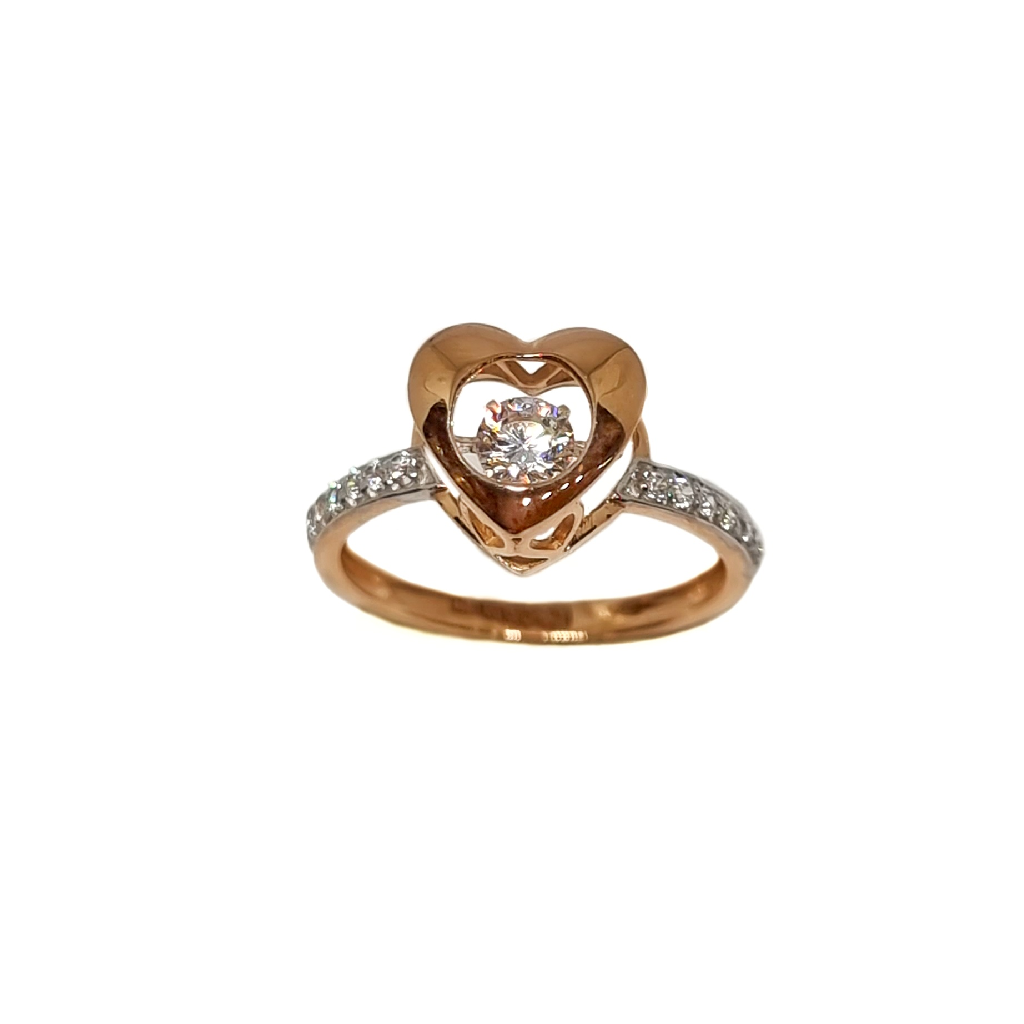 18K Rose Gold Heart Shape Movable D...