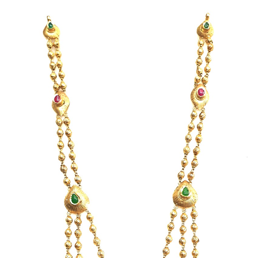 22k Gold Antique Designer Necklace MGA - GLS092