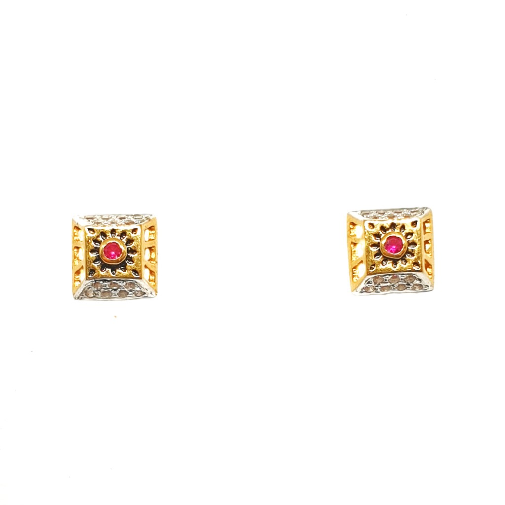 22K Gold Square Shaped Earrings MGA...