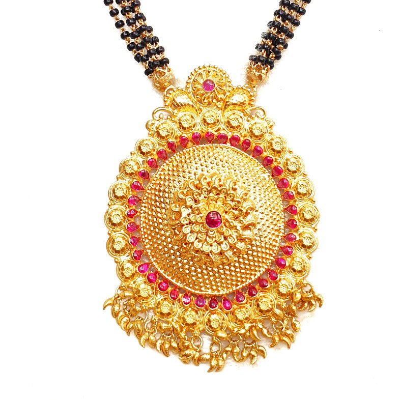 22k gold round shape kalkatti mangalsutra mga - gm045