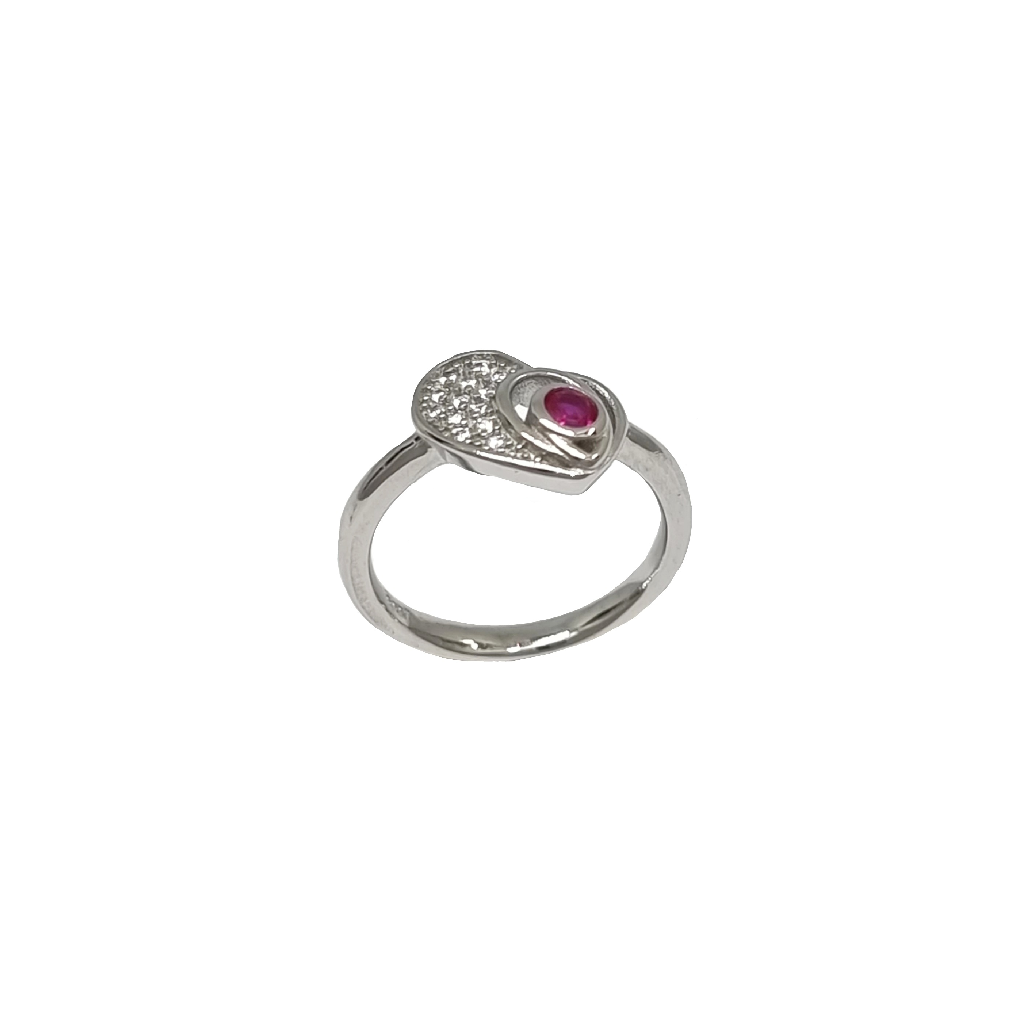 Heart Ring With Pink Diamond In 925 Sterling Silver MGA - LRS4844