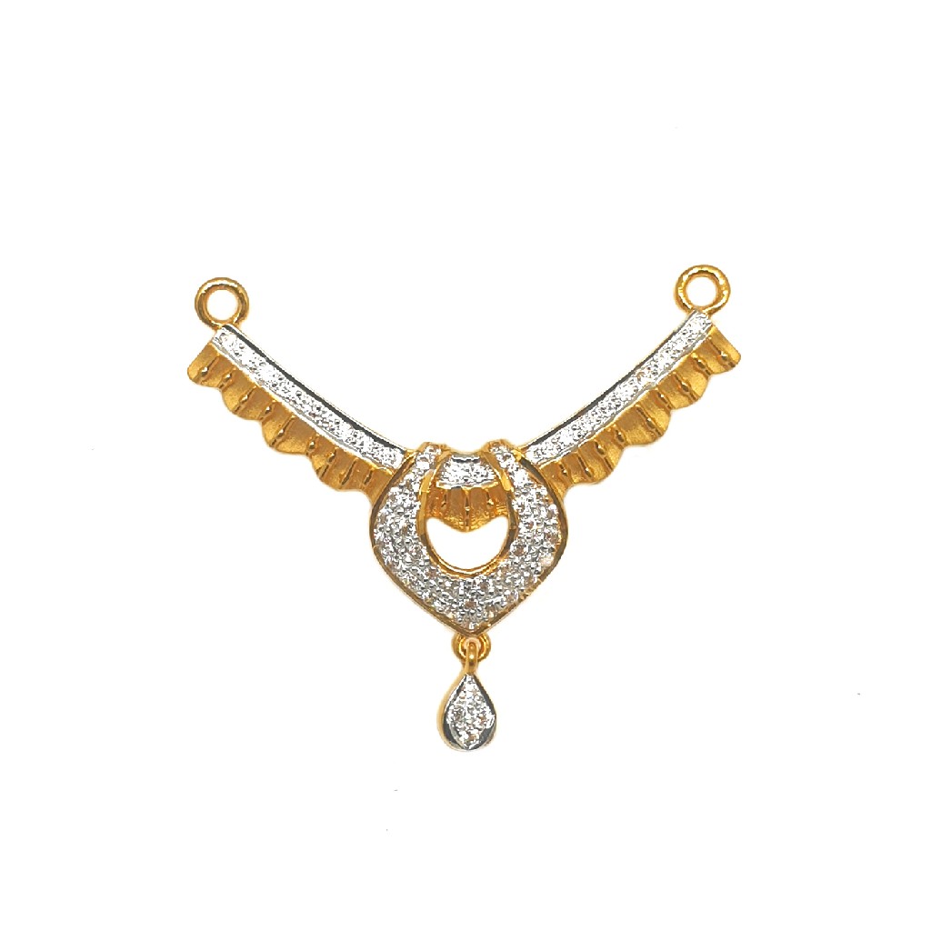 22K Gold Designer Cz Diamond Mangal...