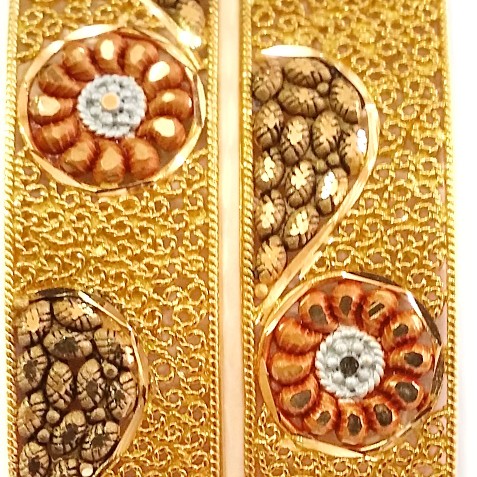 22k GOLD Fancy Designer Patla Bangles MGA - GP041