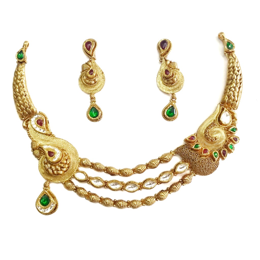 22k gold antique oxidised designer...