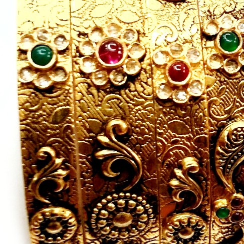 22k antique oxidised kada bangles mga - gp060