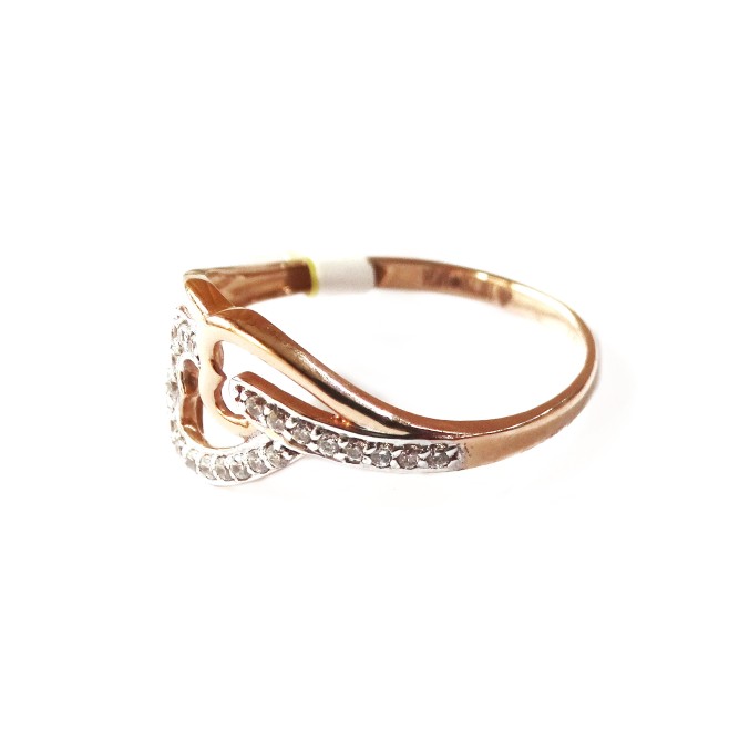 18k rose gold heart shape ring mga...