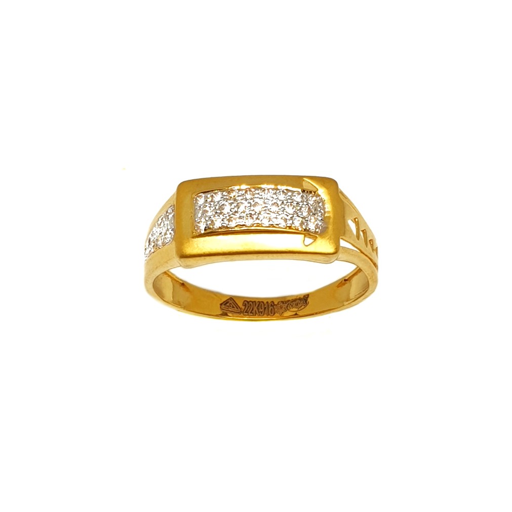 22K Gold Matte Finish Gents Ring MG...