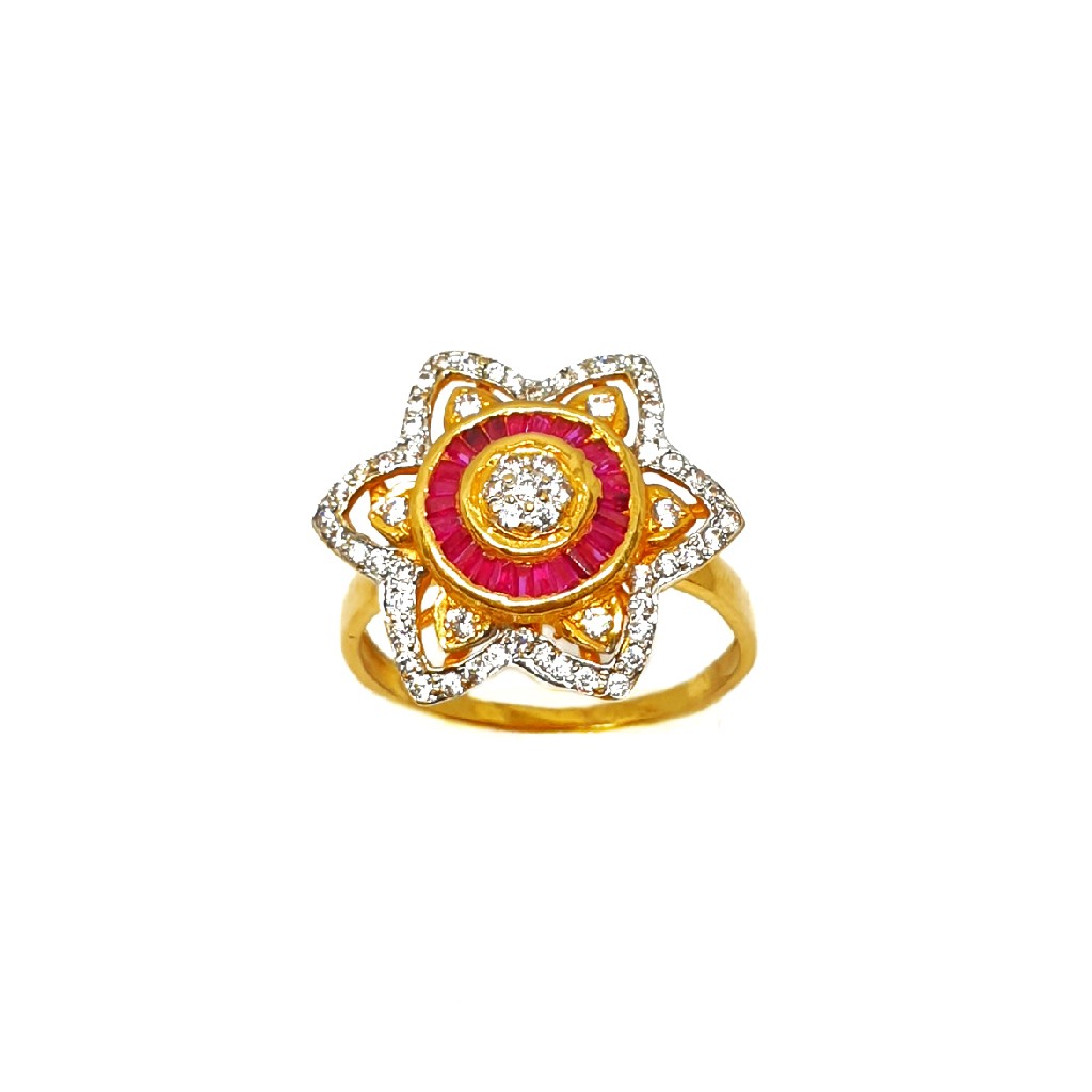 22K Gold Flower Shaped Modern Ring...