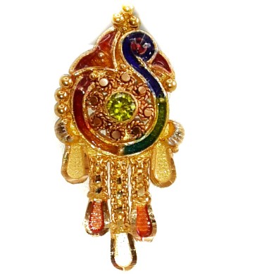 22k kalkatti meenakari peacock pendant set mga - gsp006