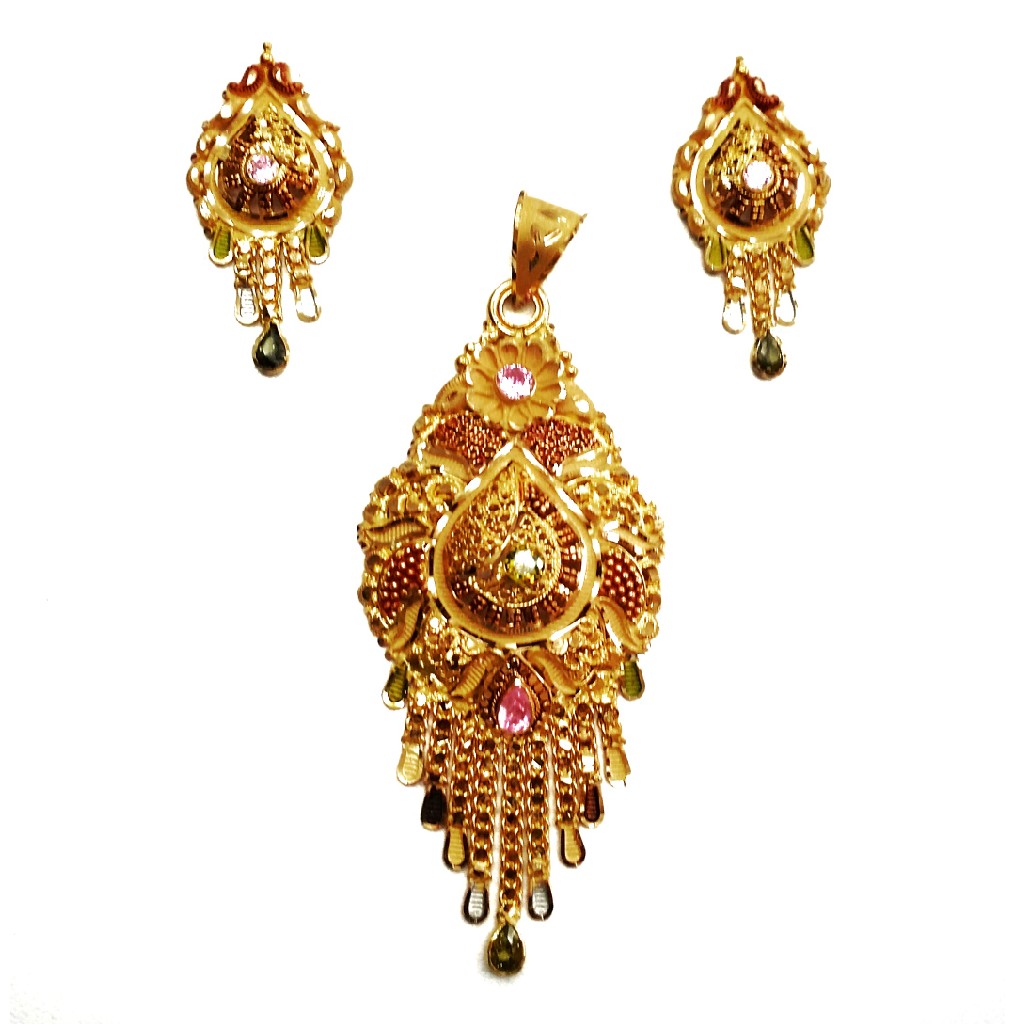 22k Gold Kalkatti Designer Pendant Set MGA - GPS006