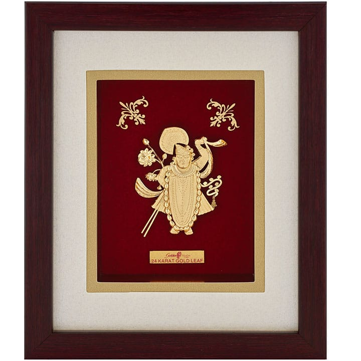 Shree GanapatiJi Frame In 24K Gold Foil MGA - AGE0304