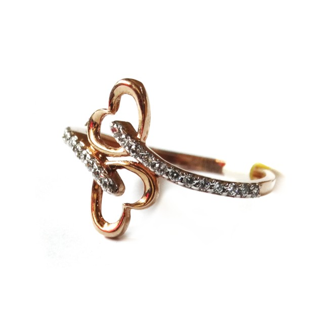 18k rose gold heart shape ring mga...