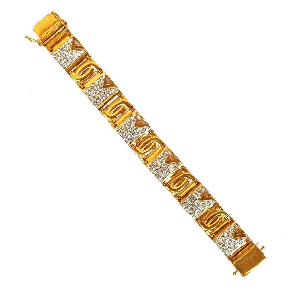 One gram gold plated cz diamond bracelet mga - bre0023