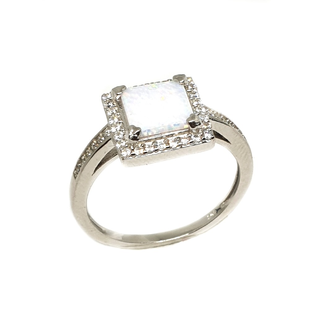 925 Sterling Silver Square Shaped R...