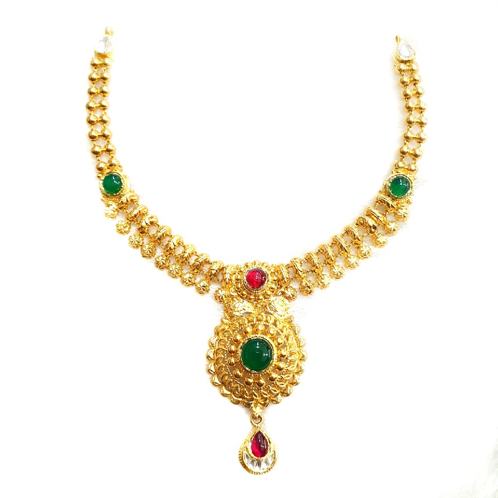 916 gold antique necklace set mga -...