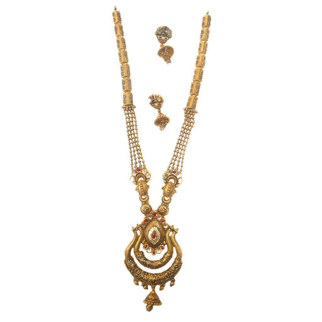 916 gold antique necklace set mga -...