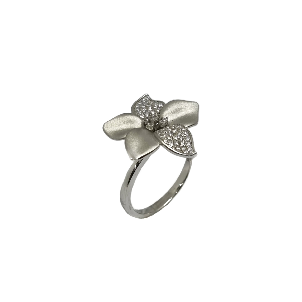 925 Sterling Silver Matte Finish Fl...