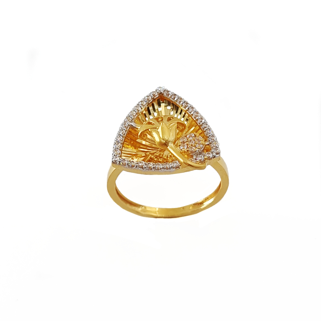 New Designer Triangle Ring In 18K G...