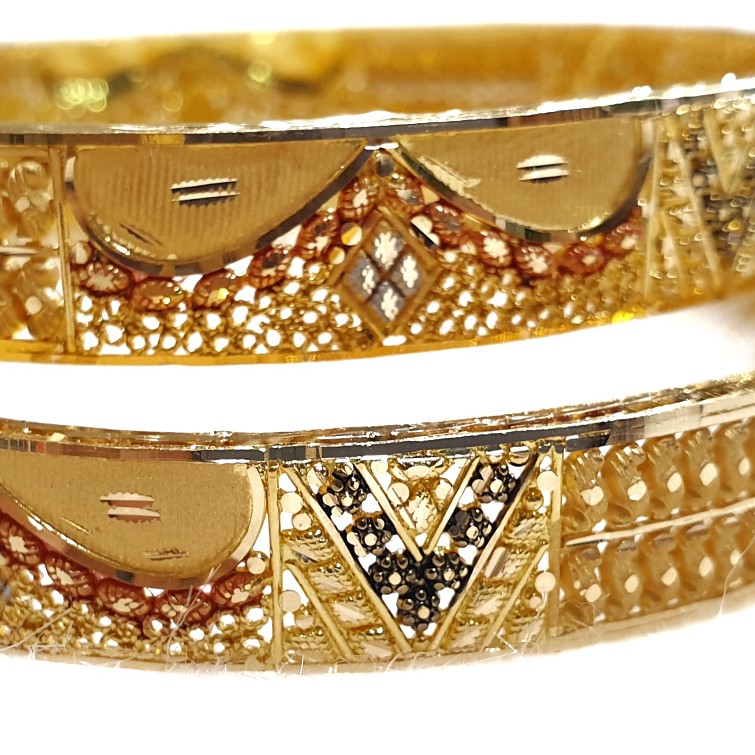 22k Gold Fancy Kada Bangles MGA - GP061
