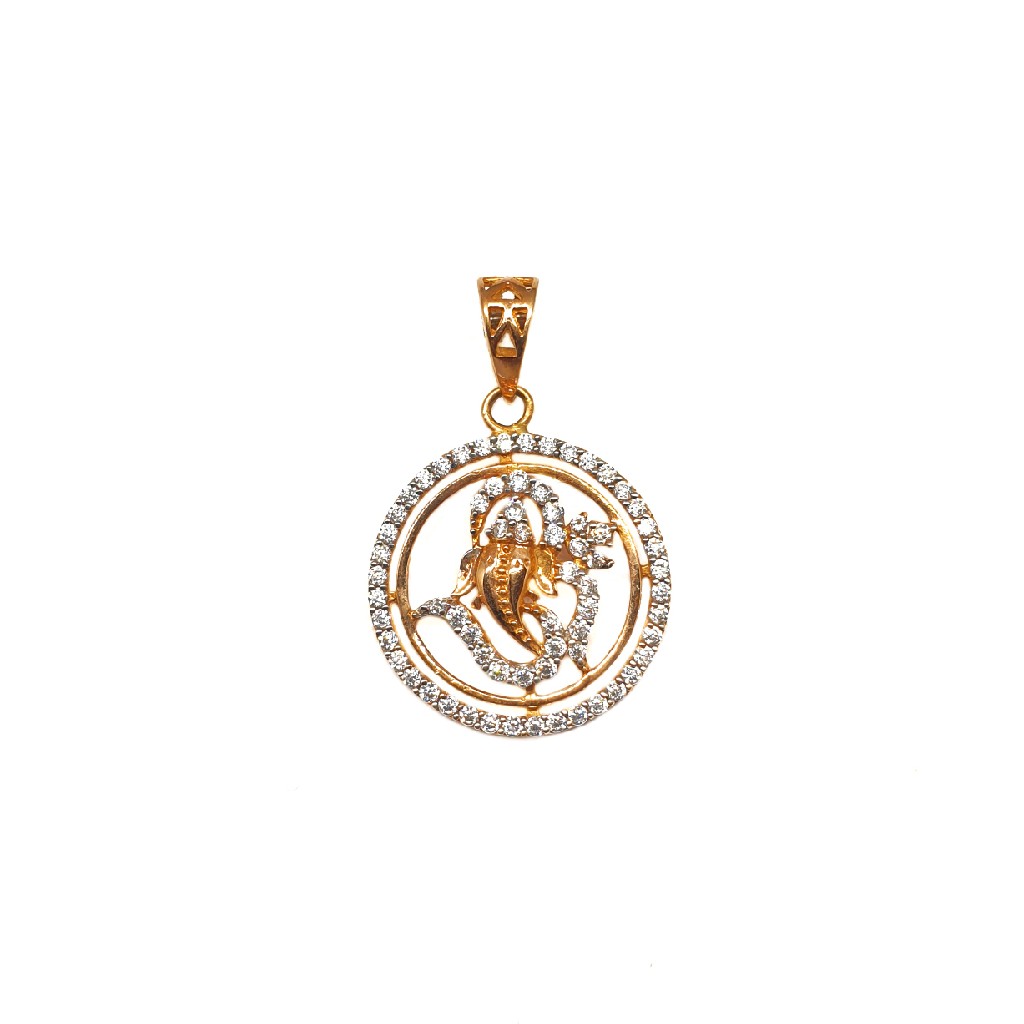 18K Rose Gold Round Shaped Ganesh P...