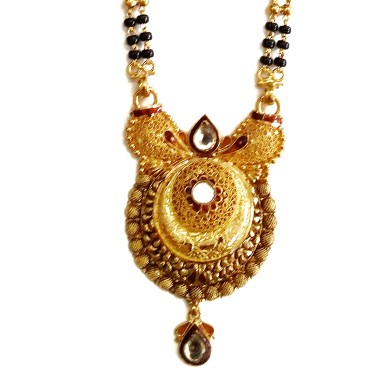 22k Gold Antique 2 Line Black Para Mangalsutra MGA - MGP019