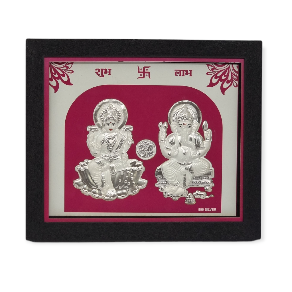 999 silver laxmi ganesh frame for d...