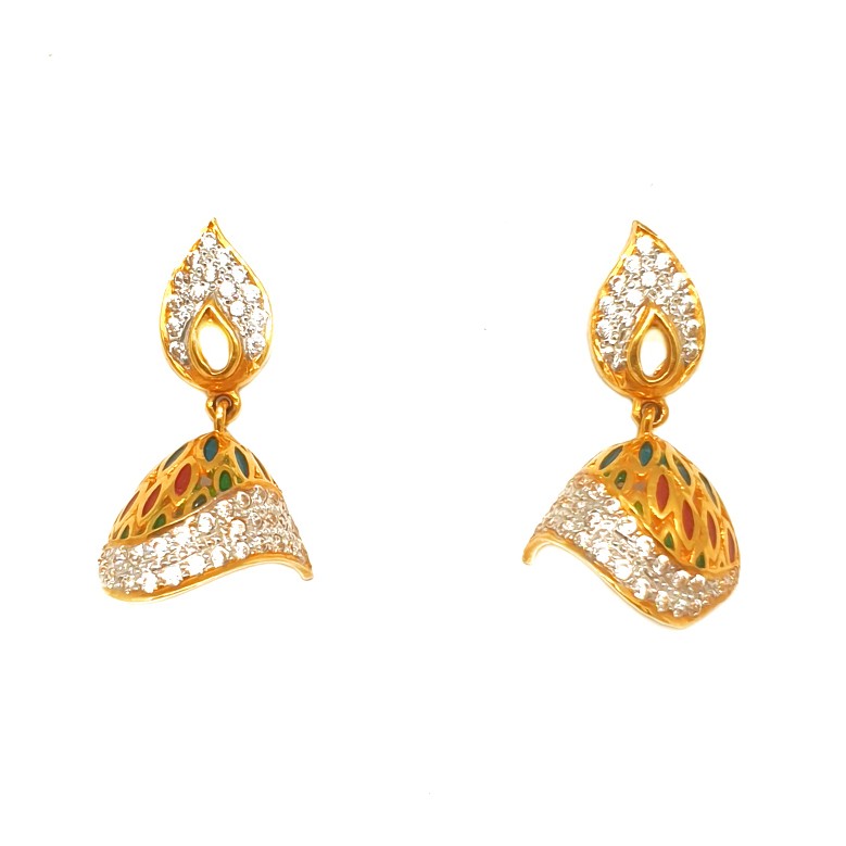 916 Gold Meenakari Designer Butti M...