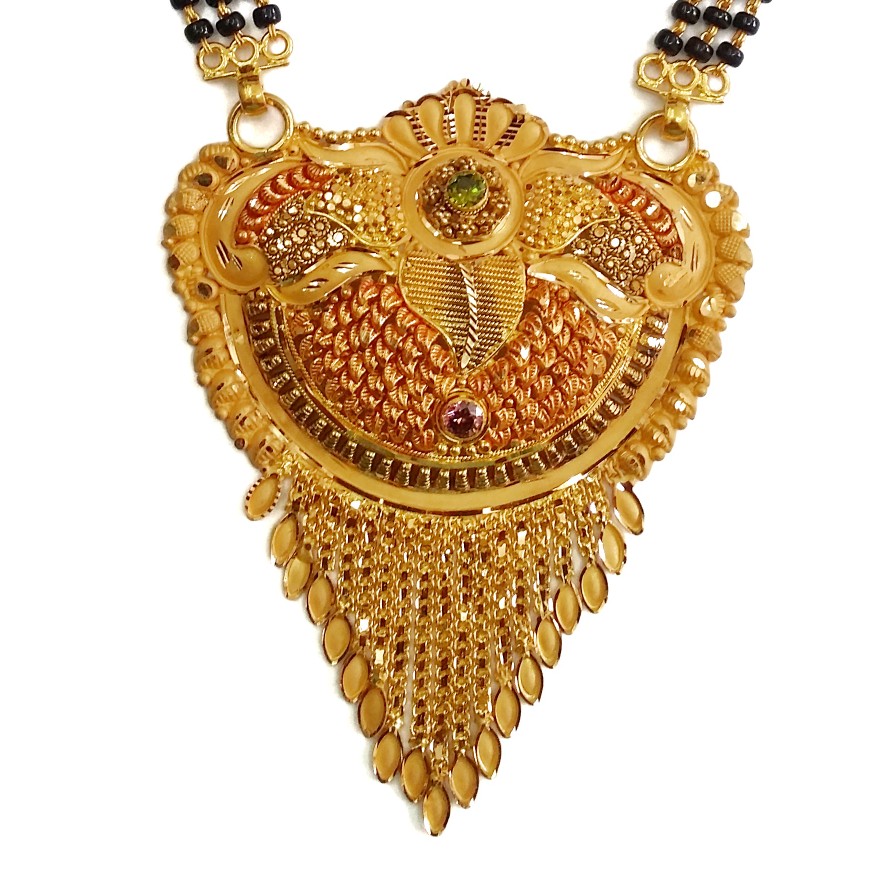 22k gold rajwadi mangalsutra mga - gm057