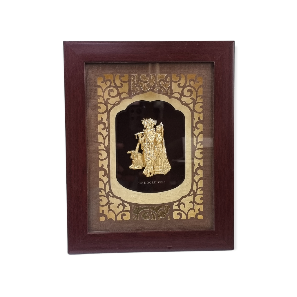 24kt gold radha krishna frame