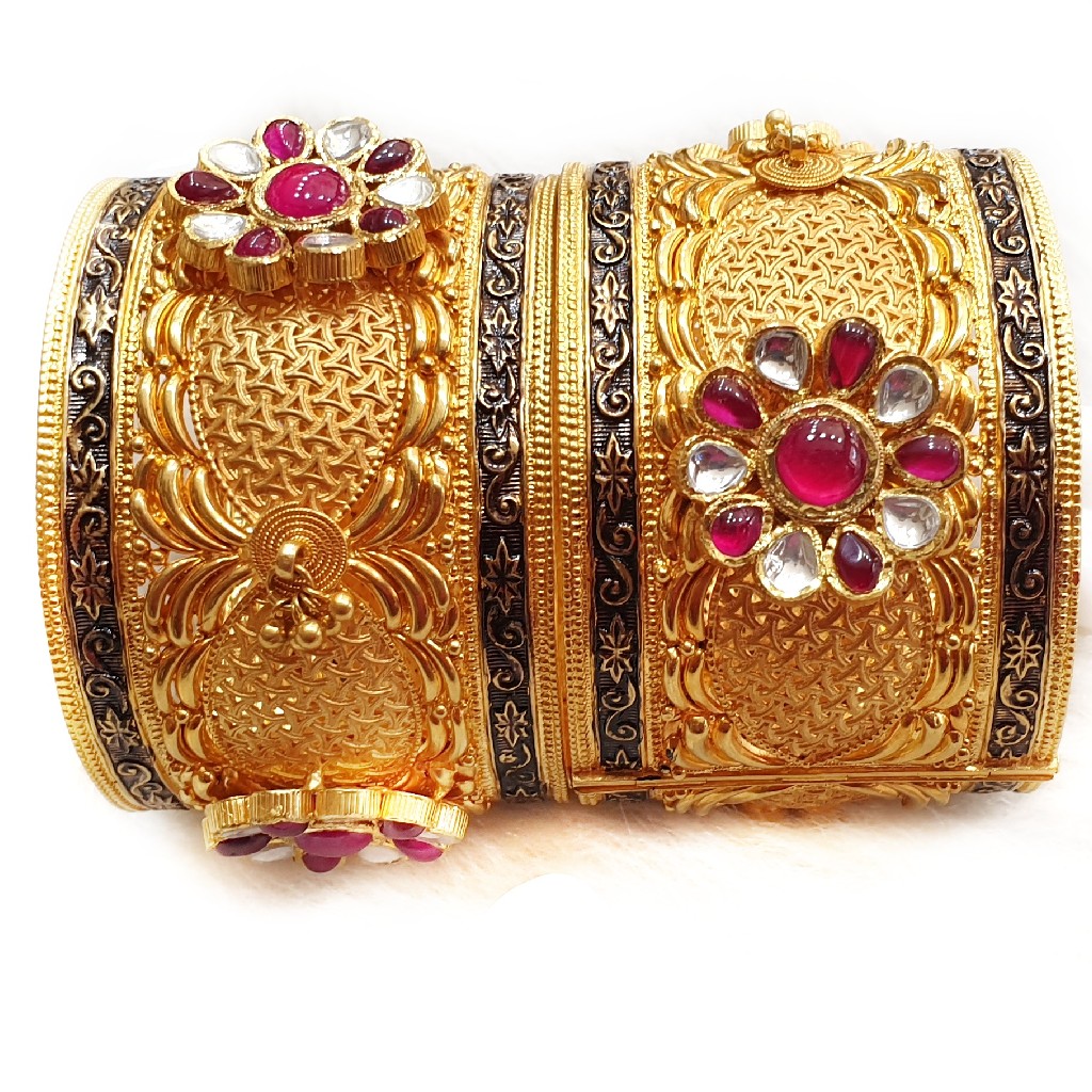 22k gold antique rajputana baloya m...